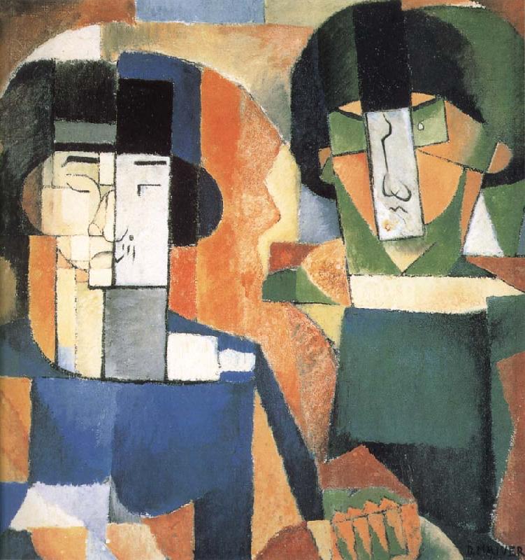Diego Rivera Portrait of Makiyo and Fujita oil painting image